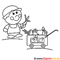 Fruit and vegetable dealer picture for coloring, coloring page