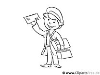 Postman Coloring Page - Worksheets and Coloring Pages Professions