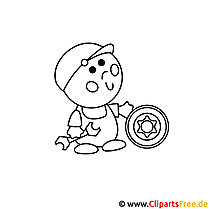 Changing a tire picture for coloring, coloring page