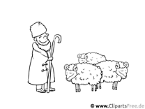 Çoban Boyama Sayfası - Yazdırılabilir Meslekler Boyama Sayfaları