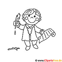 Writer picture for coloring, coloring page