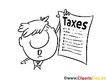 Steuererklärung Bild schwarz-weiß, Illustration, Grafik zum Ausmalen