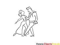 Imagem para pintar casal dançando grátis