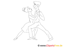 Dancing Man and Woman Coloring Page to print