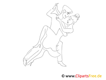 Dibujo de baile de tango para colorear para imprimir