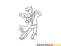 Couple dansant images à colorier gratuitement