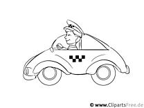 Taxi driver coloring page - people and jobs coloring pages