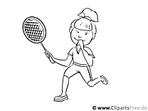 टेनिस खिलाड़ी रंग पेज - पेशा पाठ के लिए रंग पेज