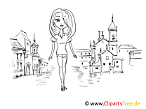 Girl, Top Model, Star, Woman Coloring Page