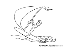 Rüzgar sörfçüleri - çocuklar için ücretsiz boyama sayfaları