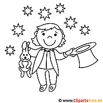Magician picture for coloring, coloring page