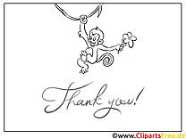 Print your own monkey thank you card