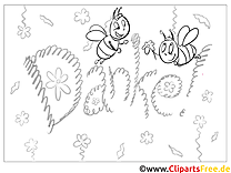 Bees Free thank you cards to print and color in