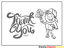 Flowers Boy Free printable thank you cards to color in