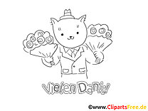 Free Printable Flower Cat Coloring Pages