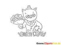 Bouquet cat funny thank you pictures for coloring