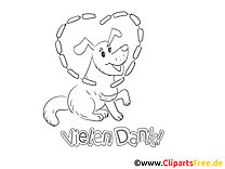 Dog coloring pages on the topic Thank you