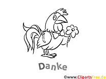 Free Rooster thank you card to print out and color in