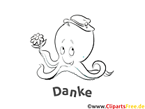 Octopus Thank You coloring page