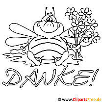 Funny bee picture for coloring