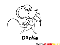 Mouse thank you coloring page