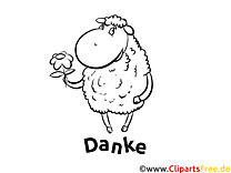Sheep free coloring page Thank you