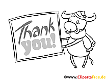Thank You coloring page cow