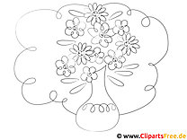 Flower vase - drawings templates for coloring