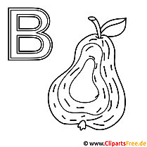 Pear coloring page - letter templates for coloring