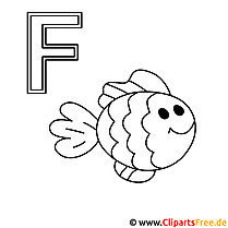 Fish coloring picture - stenciled letters