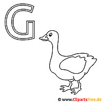 Goose coloring picture - letter templates to print out