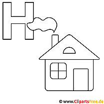 House coloring picture - letter templates for free
