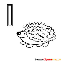 Hedgehog coloring page - stencil letters