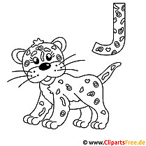 Dibujo para colorear Jaguar - Plantilla de letras