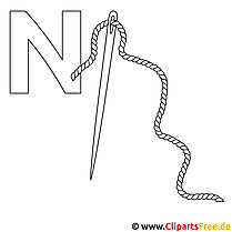Needle picture for coloring - letter stencils to print