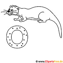 Otter coloring picture - German letters