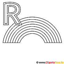 Rainbow coloring picture - letters for coloring