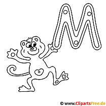 Monkey - Buchstaben Vorlagen