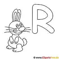 Rabbit - Buchstaben zum Ausmalen