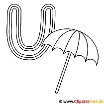 Umbrella - Buchstabe zum Ausdrucken