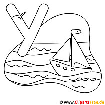 Yacht - letters for coloring