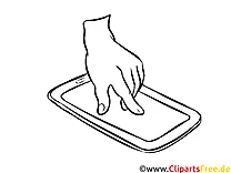 Ausmalbild Hand mit Smartphone