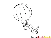 Luftballonfahrt Bilder, Malvorlagen, Grafiken zum Drucken und Ausmalen