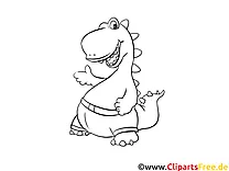 Cartoon-Dinosaurier Wandschablone zum Ausdrucken
