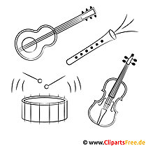 Musikinstrumente Malvorlagen