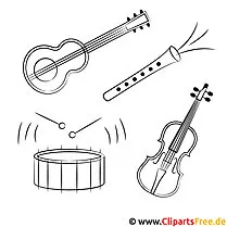 Musikinstrumente Malvorlagen