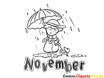 November Bild - Monatsbilder Ausmalbilder