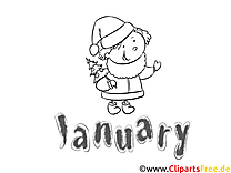 Januar - Months of the Year Coloring Pages