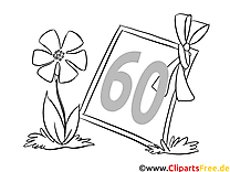 Blume zum 60 Geburtstag Ausmalbild kostenlos