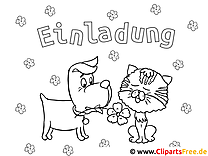 Dog and Cat Coloring Sheet for free